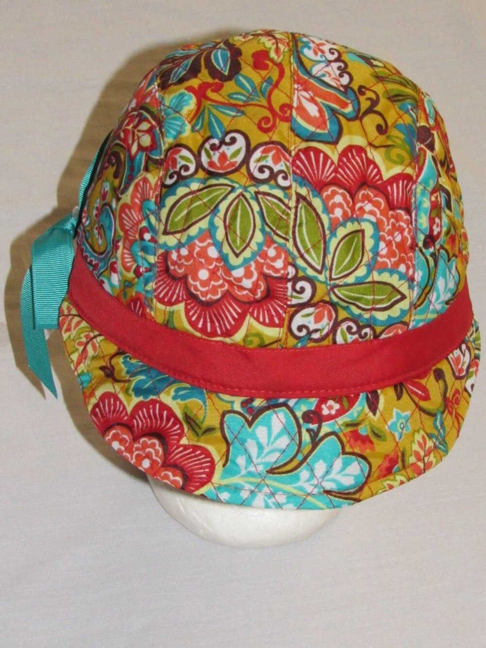 NWT Vera Bradley Provencal Newsgirl Hat Floral Quilt Fleece Lined Reversible